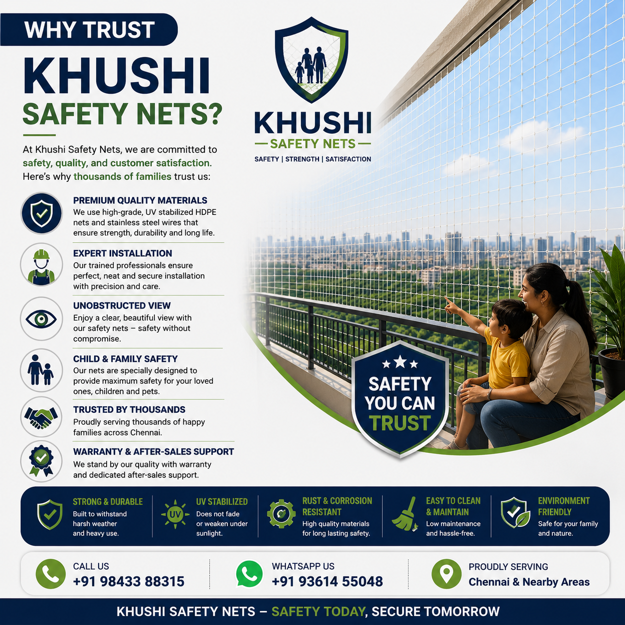Why Trust Khushi Safety Nets - Safety Strength Satisfaction